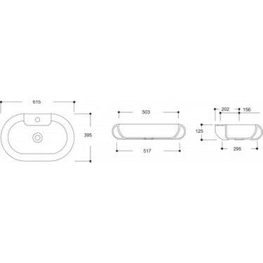 Güral Vit Marka Mobilya Üstü Altın Şerit Lavabo