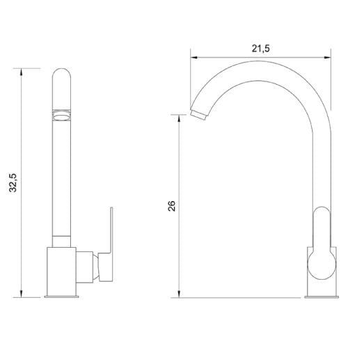 AN400 - PİERRE CARDİN Ankara Kuğu Uzun Eviye Armatürü